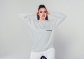 Aligned Sweatshirt | Front "ALIGNED. " | Back "Vertical Line Design" | Minimalist Unisex Sweatshirt