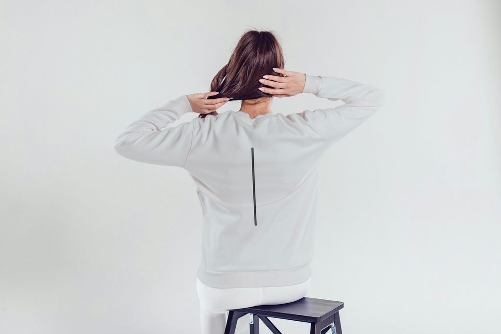 Aligned Sweatshirt | Front "ALIGNED. " | Back "Vertical Line Design" | Minimalist Unisex Sweatshirt
