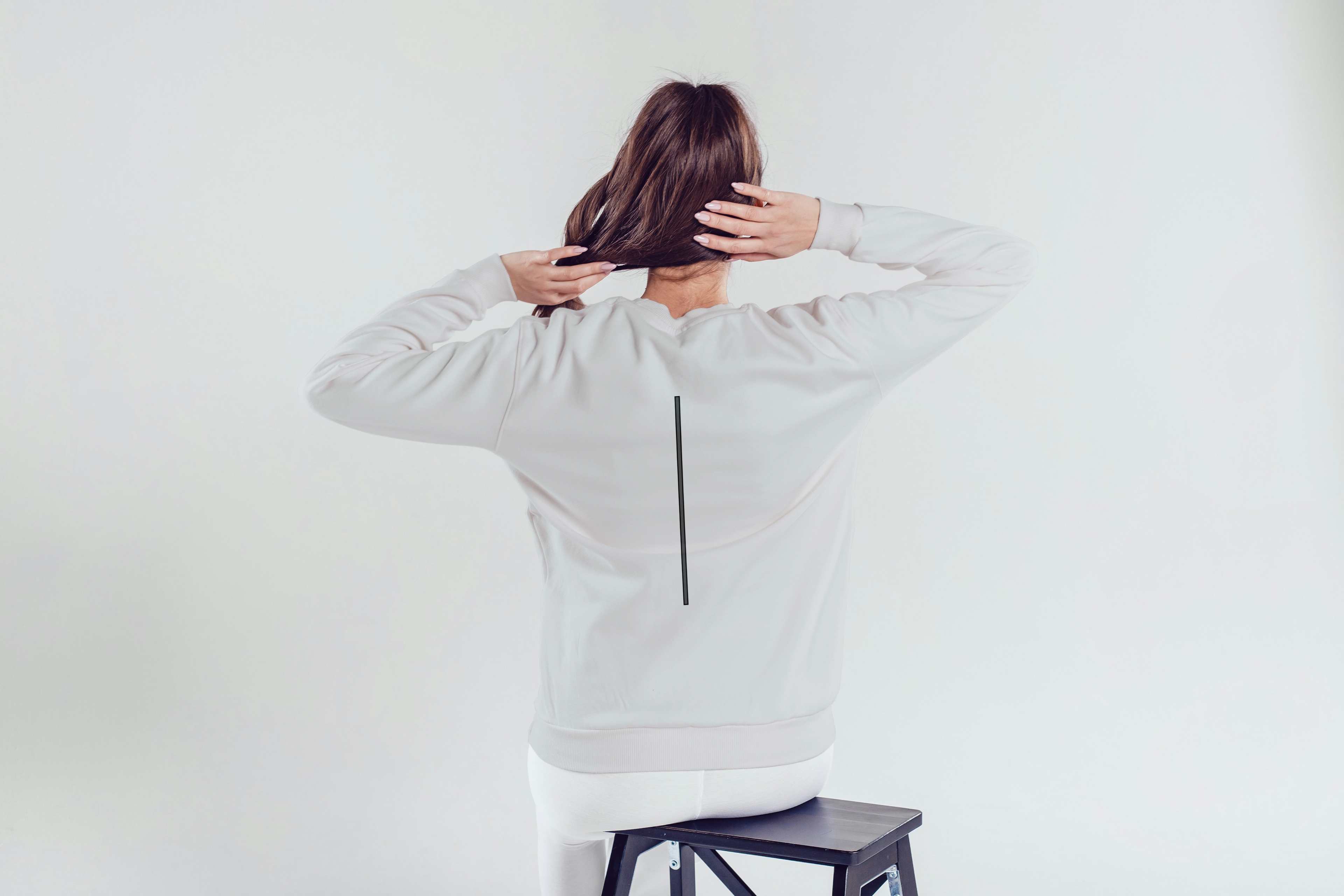 Aligned Sweatshirt | Front "ALIGNED. " | Back "Vertical Line Design" | Minimalist Unisex Sweatshirt