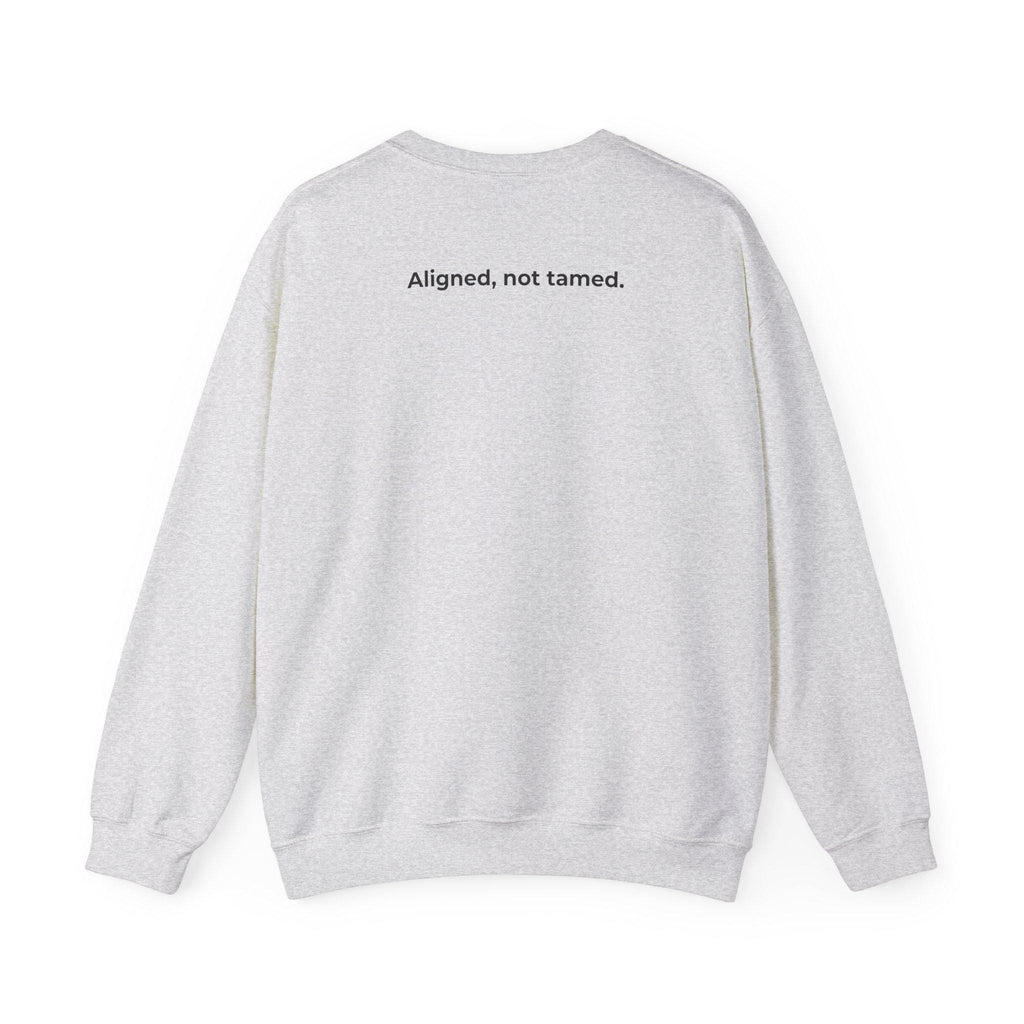 Resting Witch Face Sweatshirt | Front "Resting Witch Face" | Back "Aligned, Not Tamed" | Unisex Heavy Blend