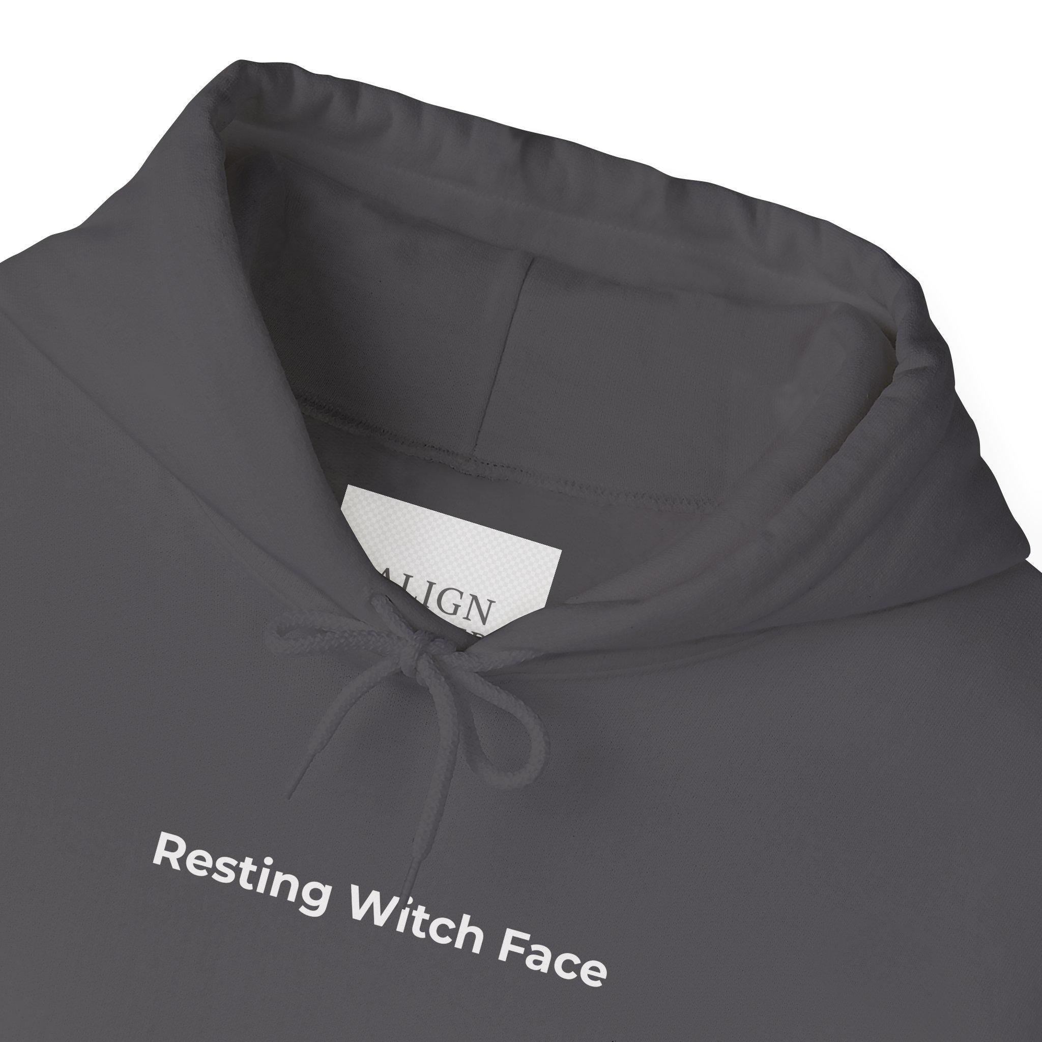 Resting Witch Face Hoodie | Unbothered Back Print, Soft Cotton Blend